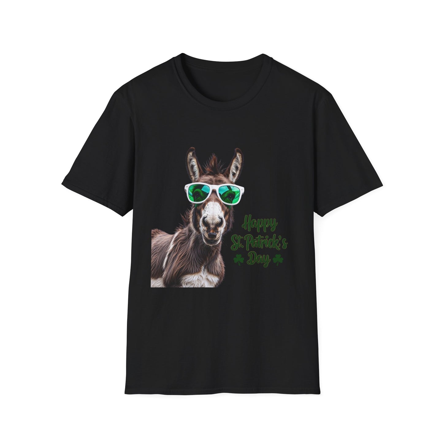 Funny St. Patrick's Day T-Shirt - "Happy St. Patrick's Day" with Donkey Design