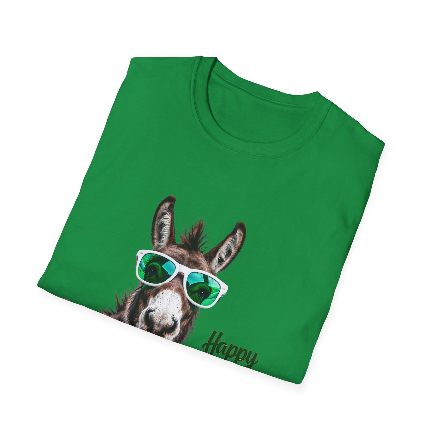 Funny St. Patrick's Day T-Shirt - "Happy St. Patrick's Day" with Donkey Design