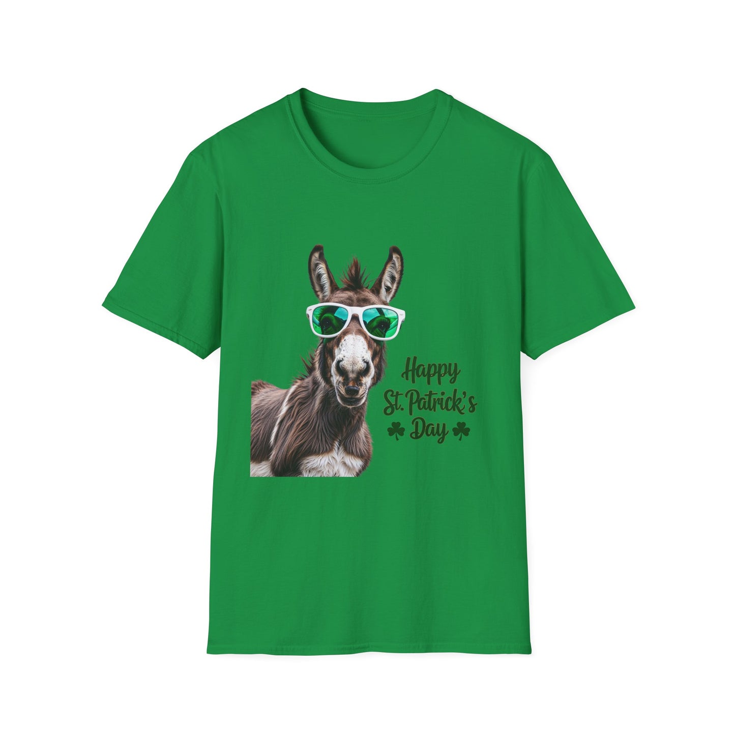 Funny St. Patrick's Day T-Shirt - "Happy St. Patrick's Day" with Donkey Design