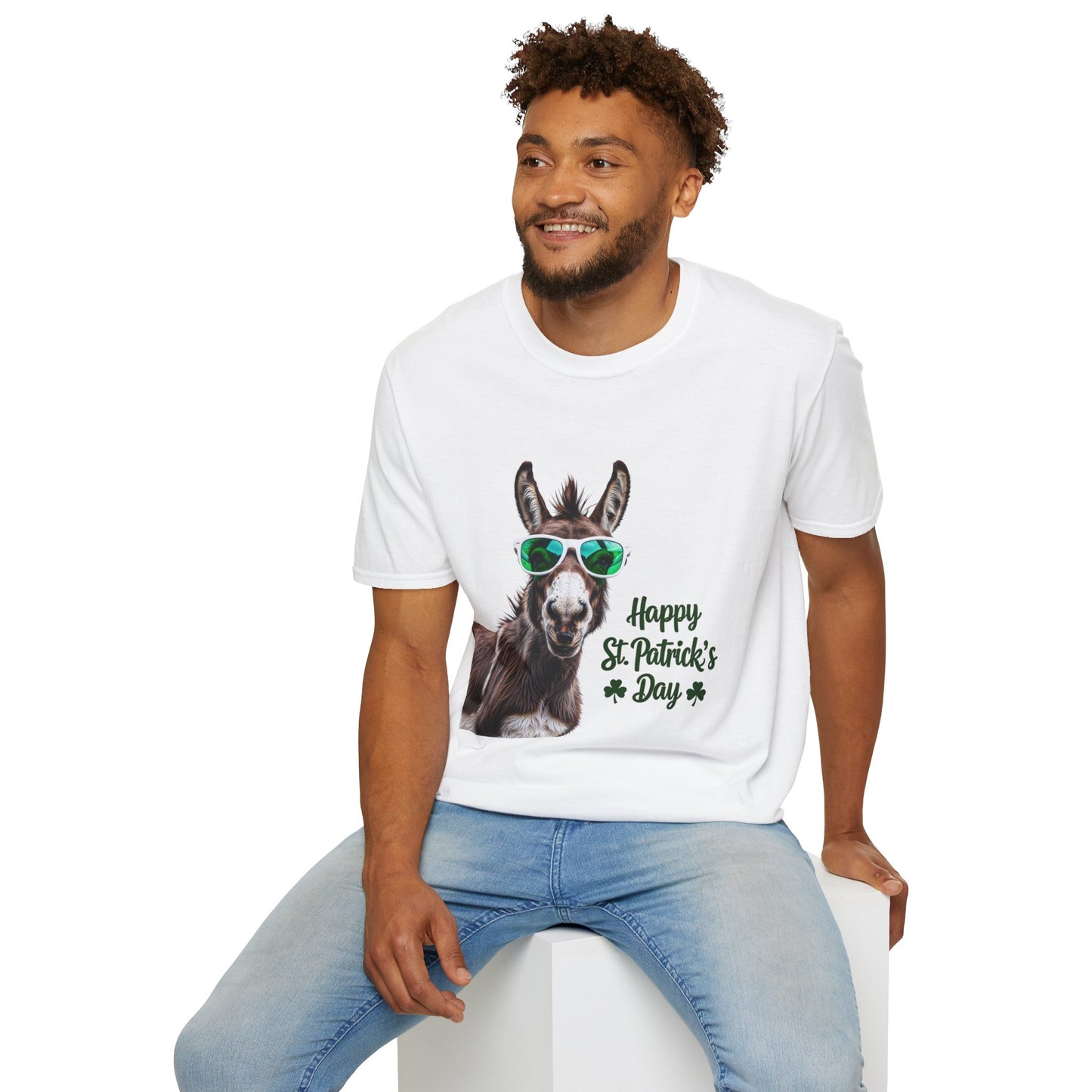 Funny St. Patrick's Day T-Shirt - "Happy St. Patrick's Day" with Donkey Design