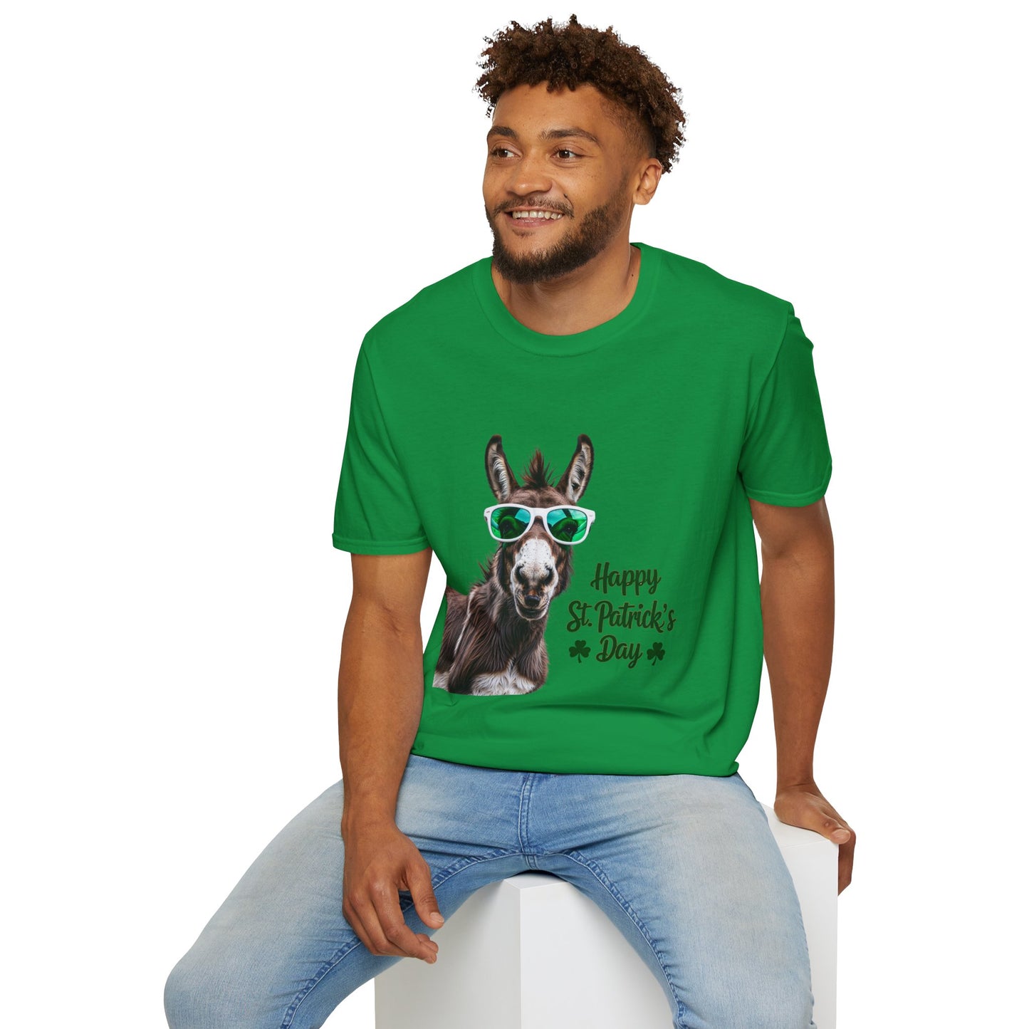 Funny St. Patrick's Day T-Shirt - "Happy St. Patrick's Day" with Donkey Design