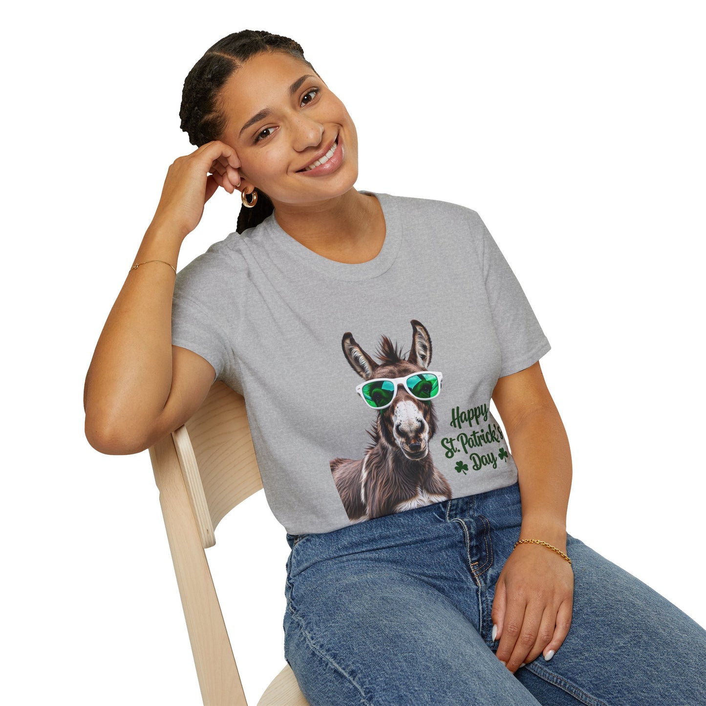 Funny St. Patrick's Day T-Shirt - "Happy St. Patrick's Day" with Donkey Design