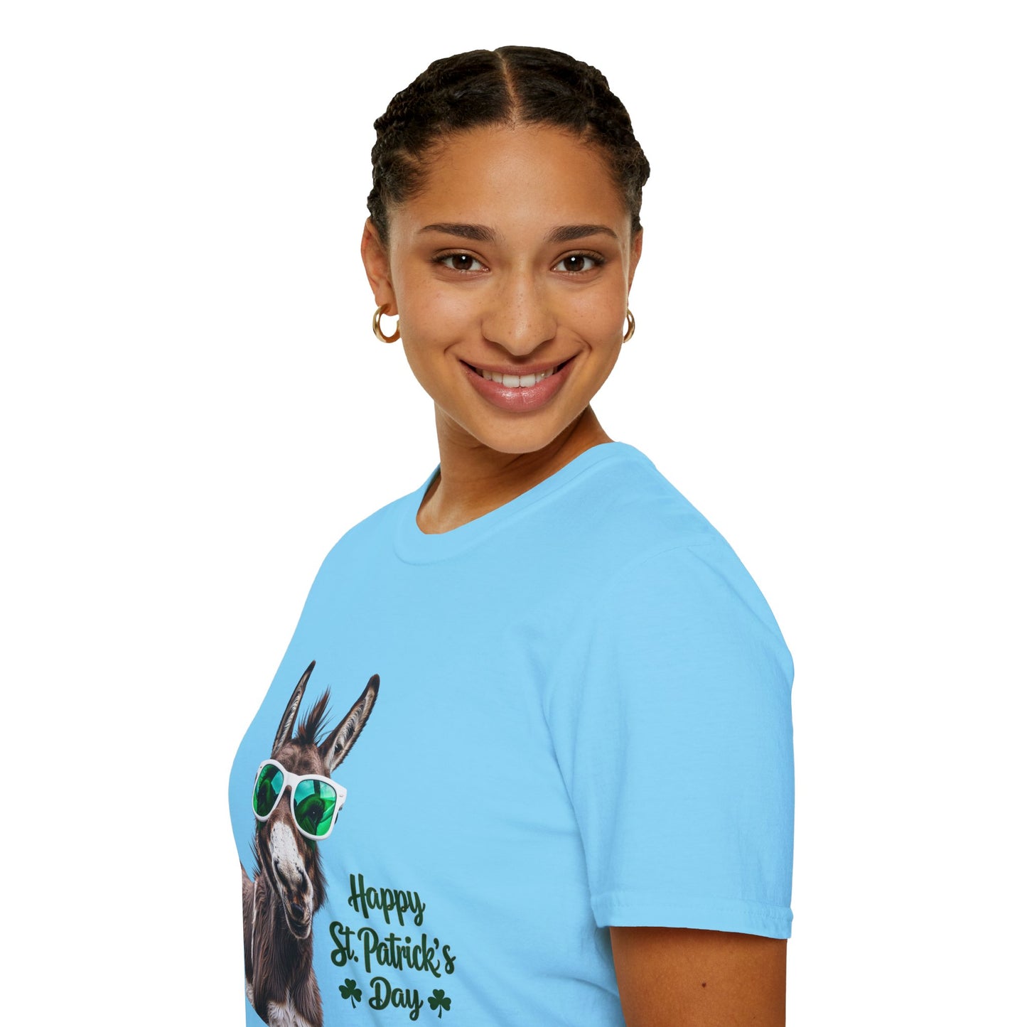 Funny St. Patrick's Day T-Shirt - "Happy St. Patrick's Day" with Donkey Design