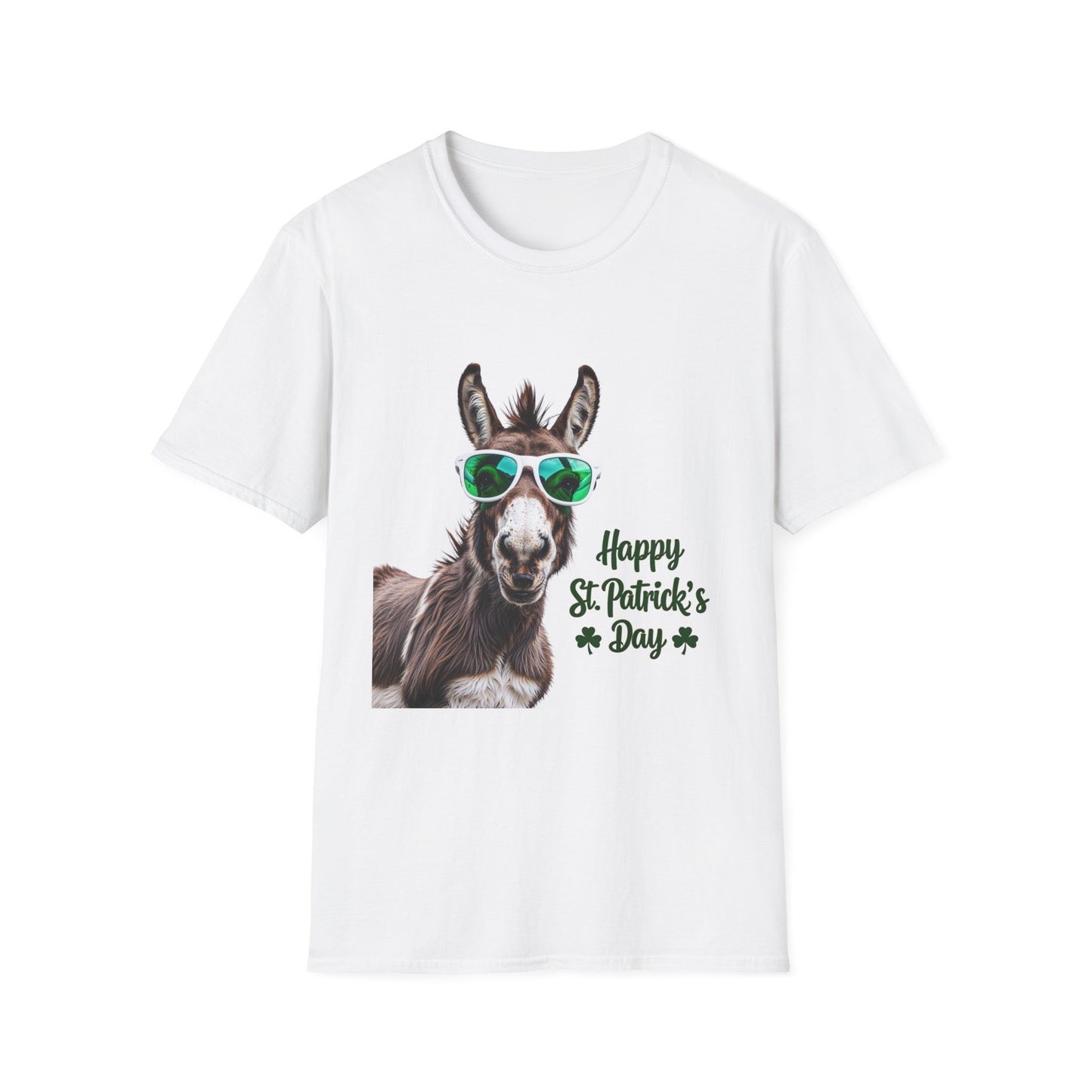 Funny St. Patrick's Day T-Shirt - "Happy St. Patrick's Day" with Donkey Design