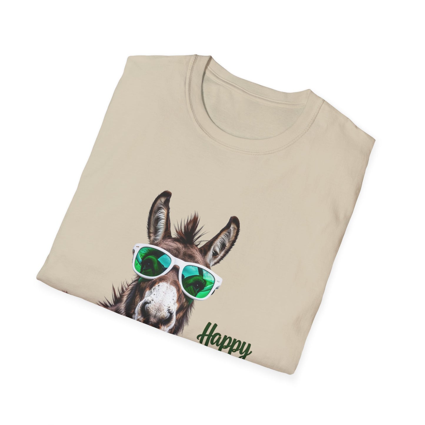 Funny St. Patrick's Day T-Shirt - "Happy St. Patrick's Day" with Donkey Design