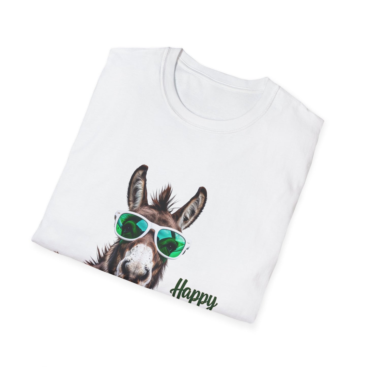 Funny St. Patrick's Day T-Shirt - "Happy St. Patrick's Day" with Donkey Design