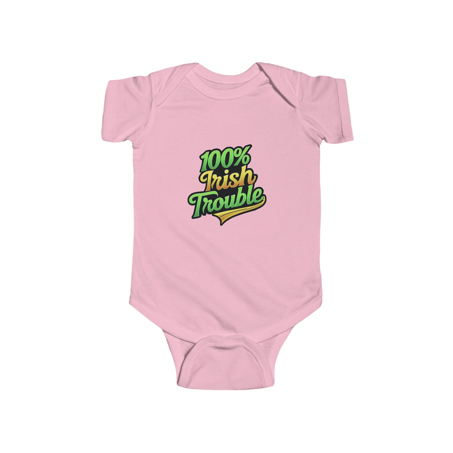 "100% Irish Trouble" Infant Bodysuit - Fun St. Patrick's Day Outfit for Babies