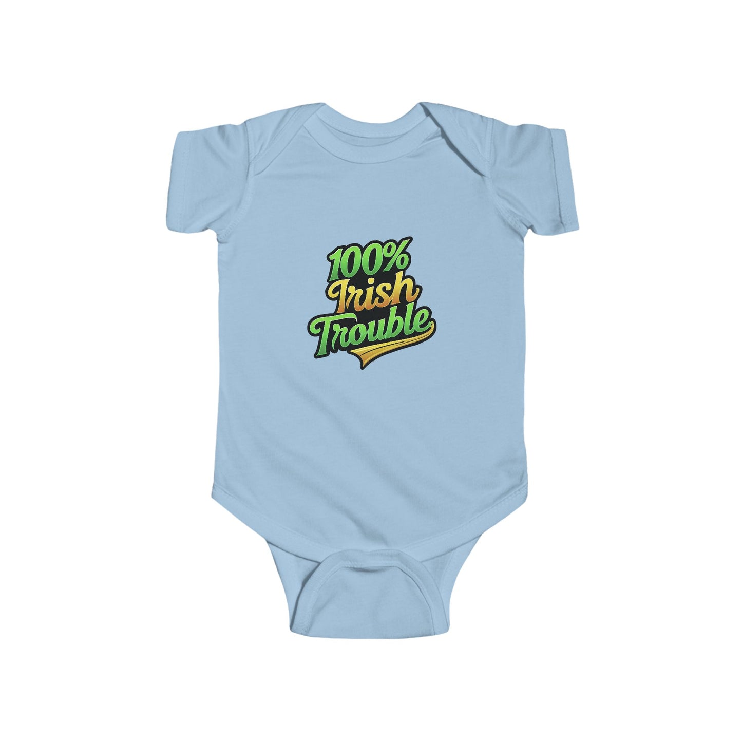 "100% Irish Trouble" Infant Bodysuit - Fun St. Patrick's Day Outfit for Babies