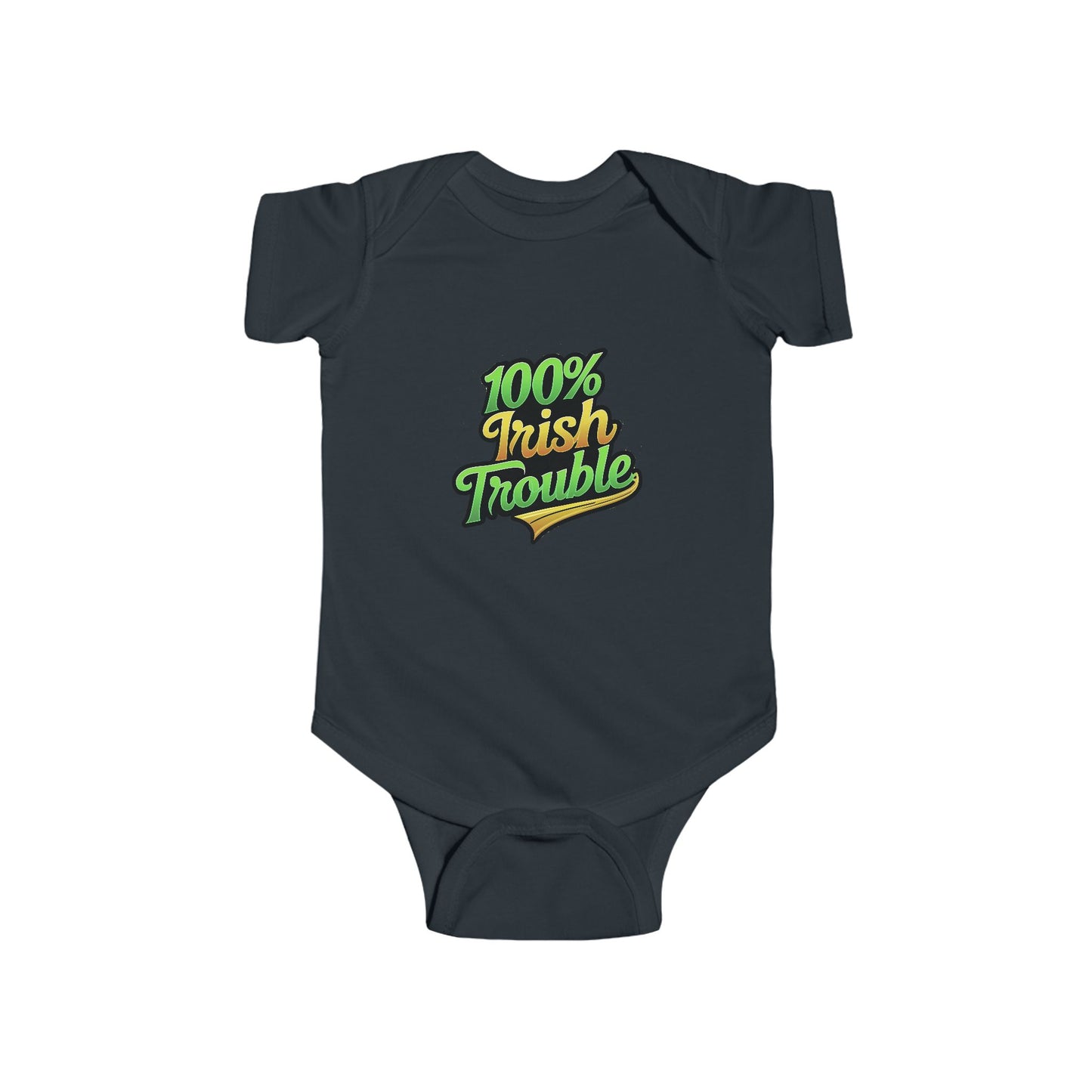 "100% Irish Trouble" Infant Bodysuit - Fun St. Patrick's Day Outfit for Babies