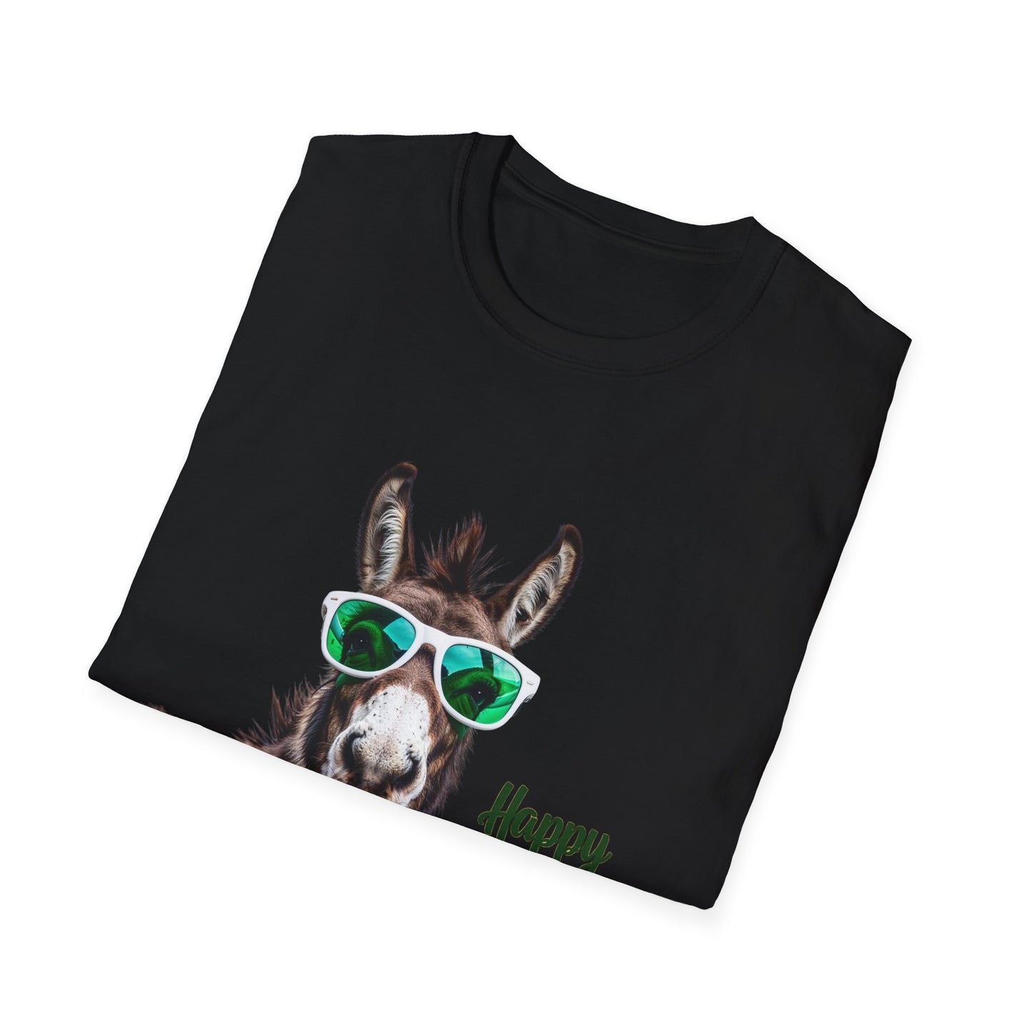 Funny St. Patrick's Day T-Shirt - "Happy St. Patrick's Day" with Donkey Design