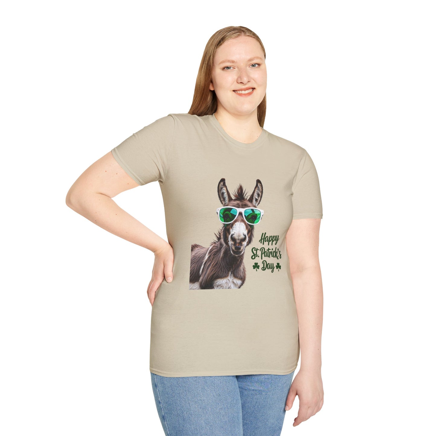 Funny St. Patrick's Day T-Shirt - "Happy St. Patrick's Day" with Donkey Design