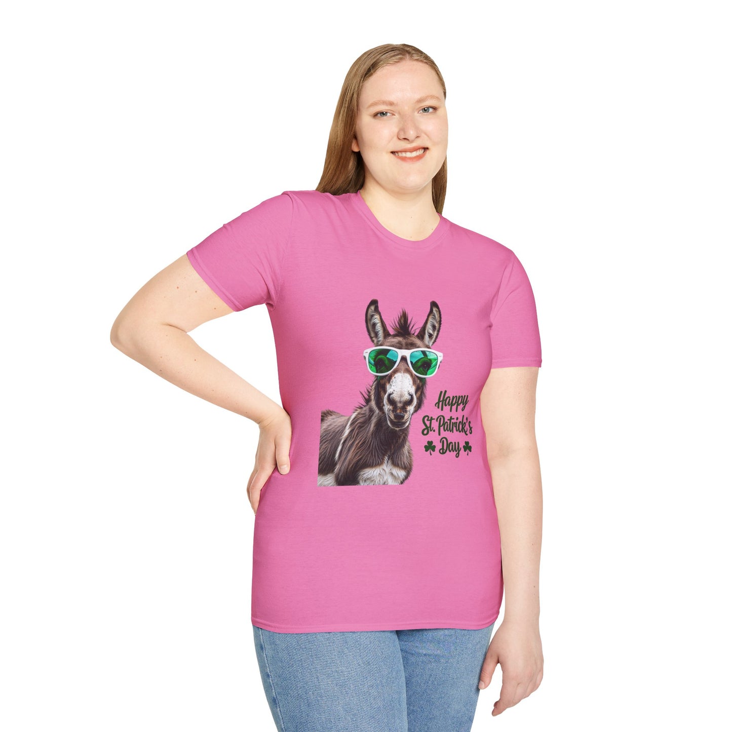 Funny St. Patrick's Day T-Shirt - "Happy St. Patrick's Day" with Donkey Design